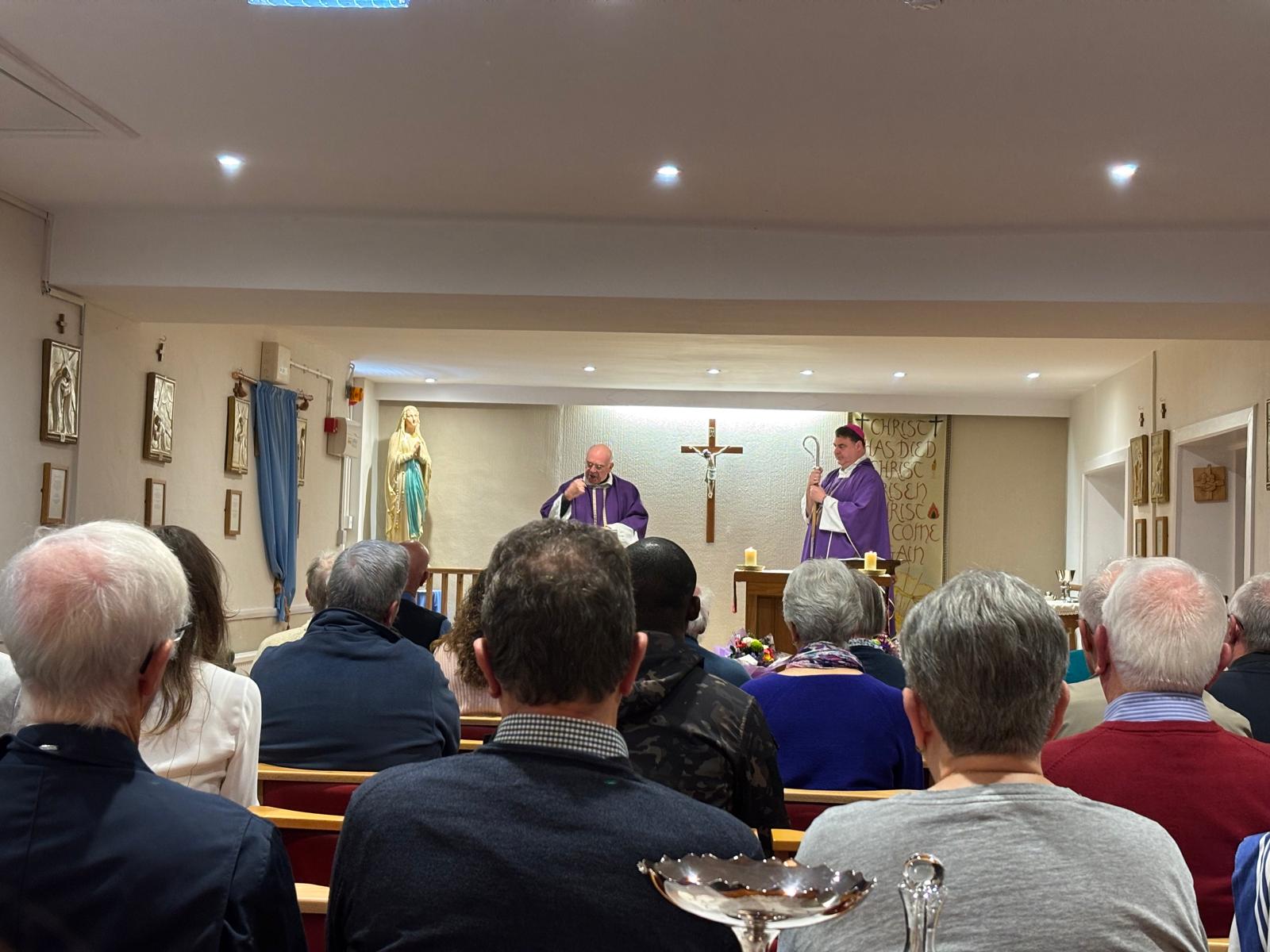 A picture of a mass in progress.