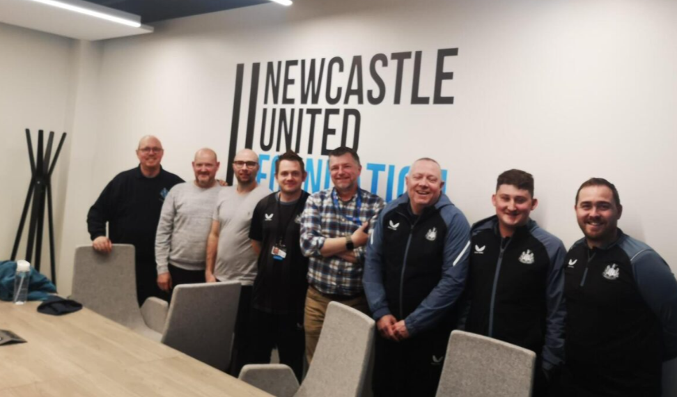 Volunteers from the Deaf Centre with Newcastle United Foundation