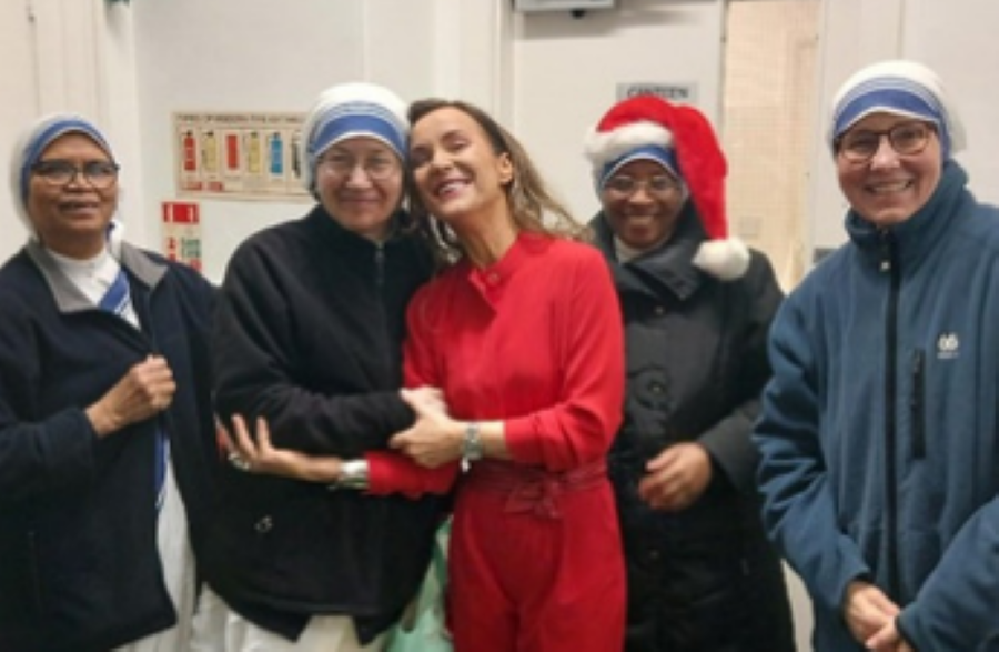 Head of deaf centre (2024) with Missionaries of Charity Sisters.