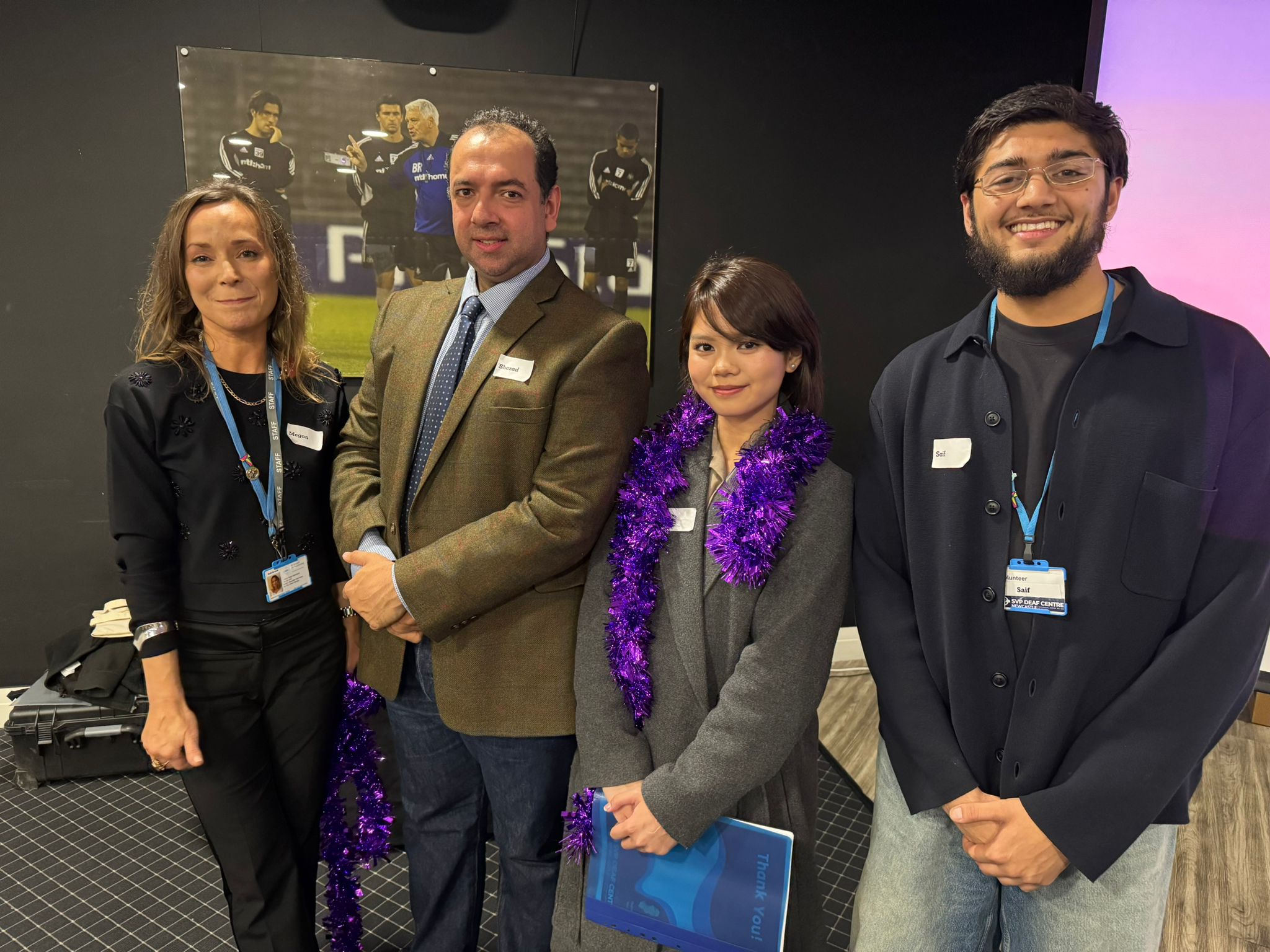 Deaf centre volunteers meeting Shezad Nawab.