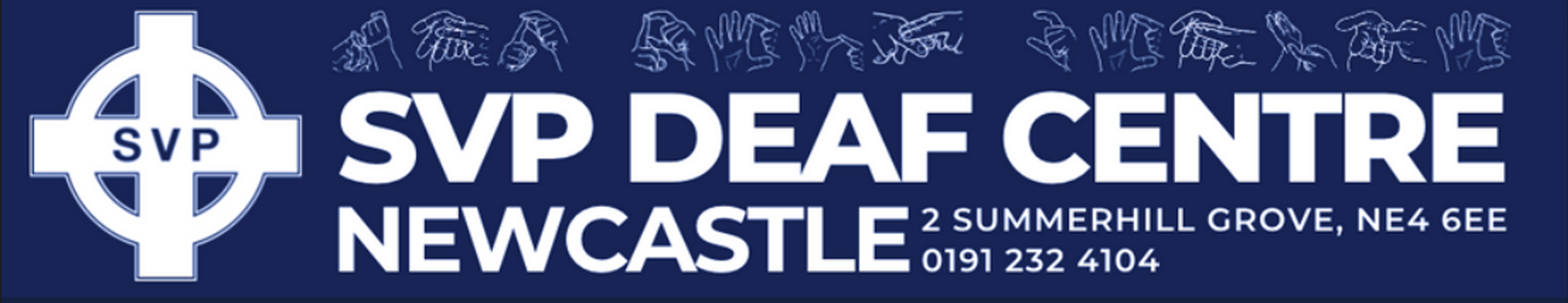 Image of the Newcastle Deaf Centre banner.