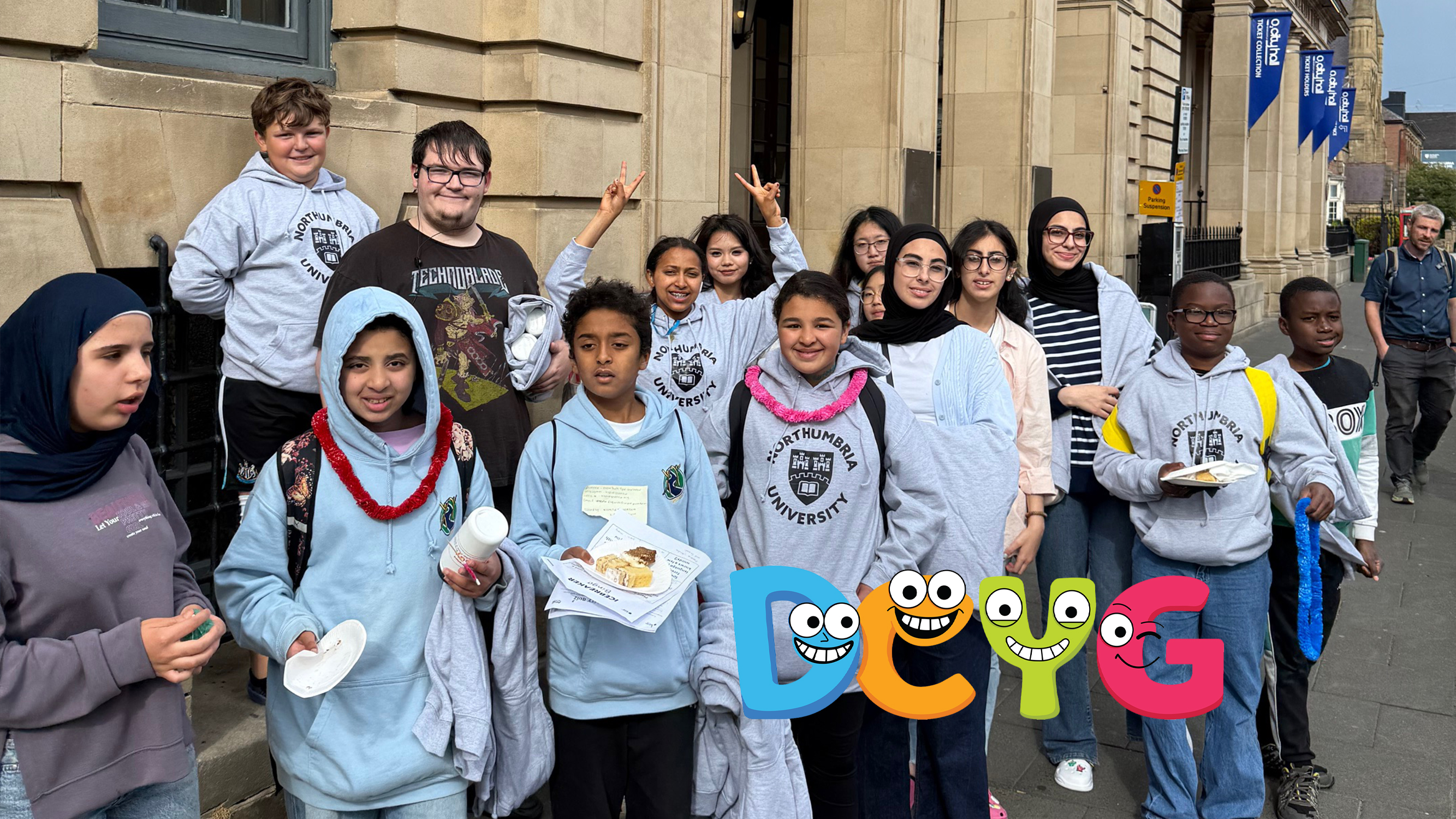 Deaf Centre Youth Group members after Northumbria University trip.