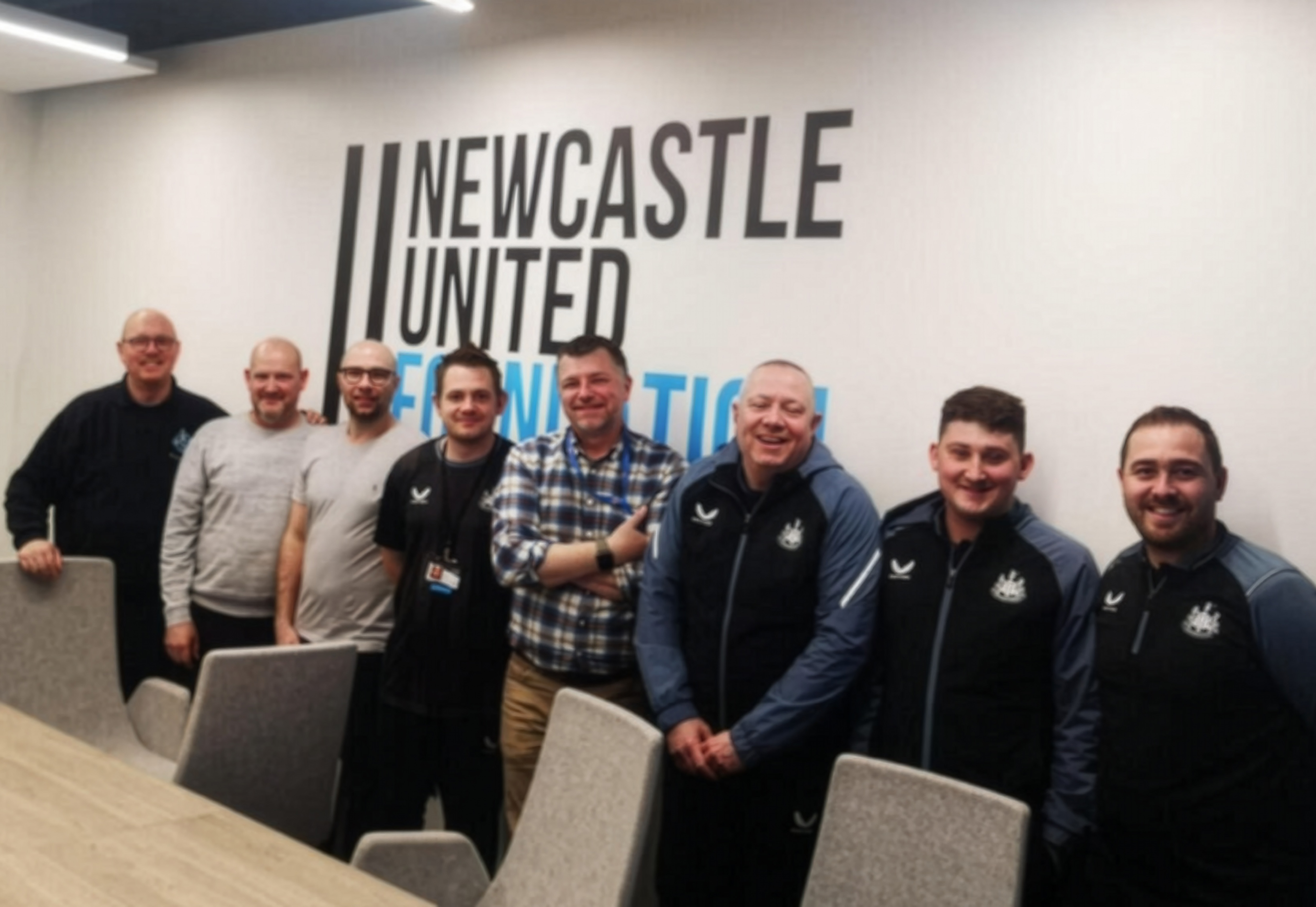 Volunteers from the Deaf Centre with Newcastle United Foundation