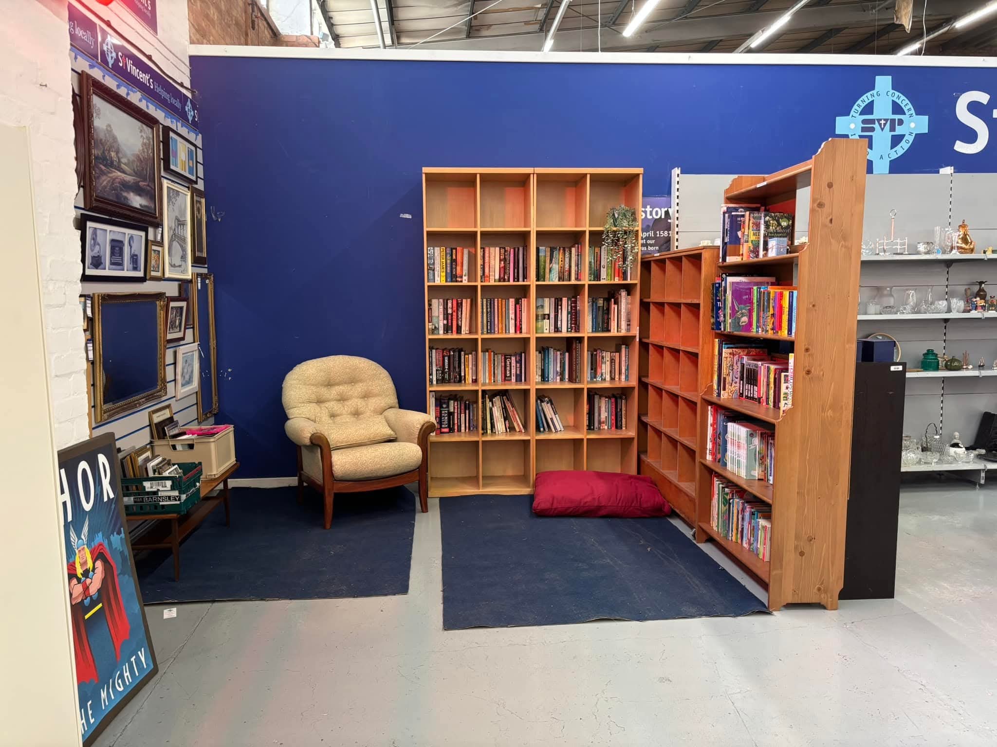 chair with bookcases